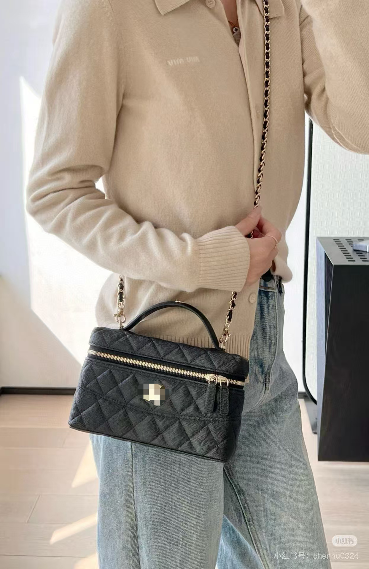Cross-Border 2026 Early Spring New Style Genuine Leather Satchel Quilted Chain Box Shoulder Crossbody Bag Fashionable Versatile Cosmetic Bag detail image