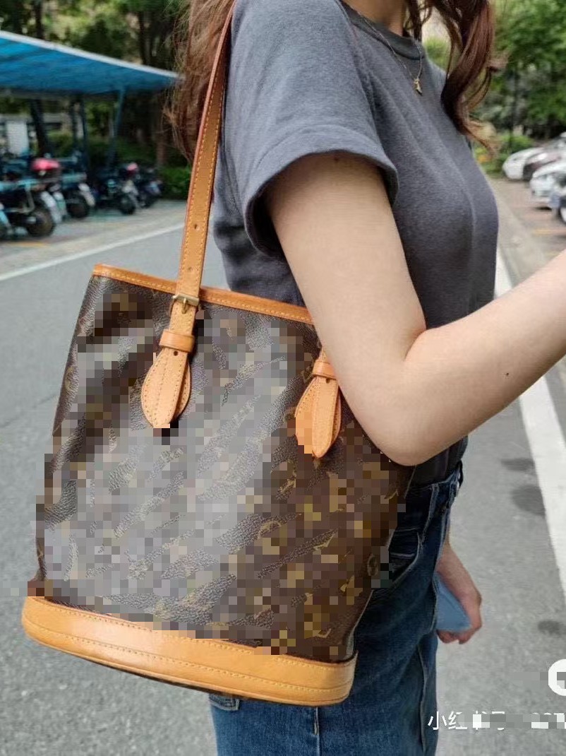New Vintage Bucket-Shaped Old-Printed Handbag Portable Shoulder