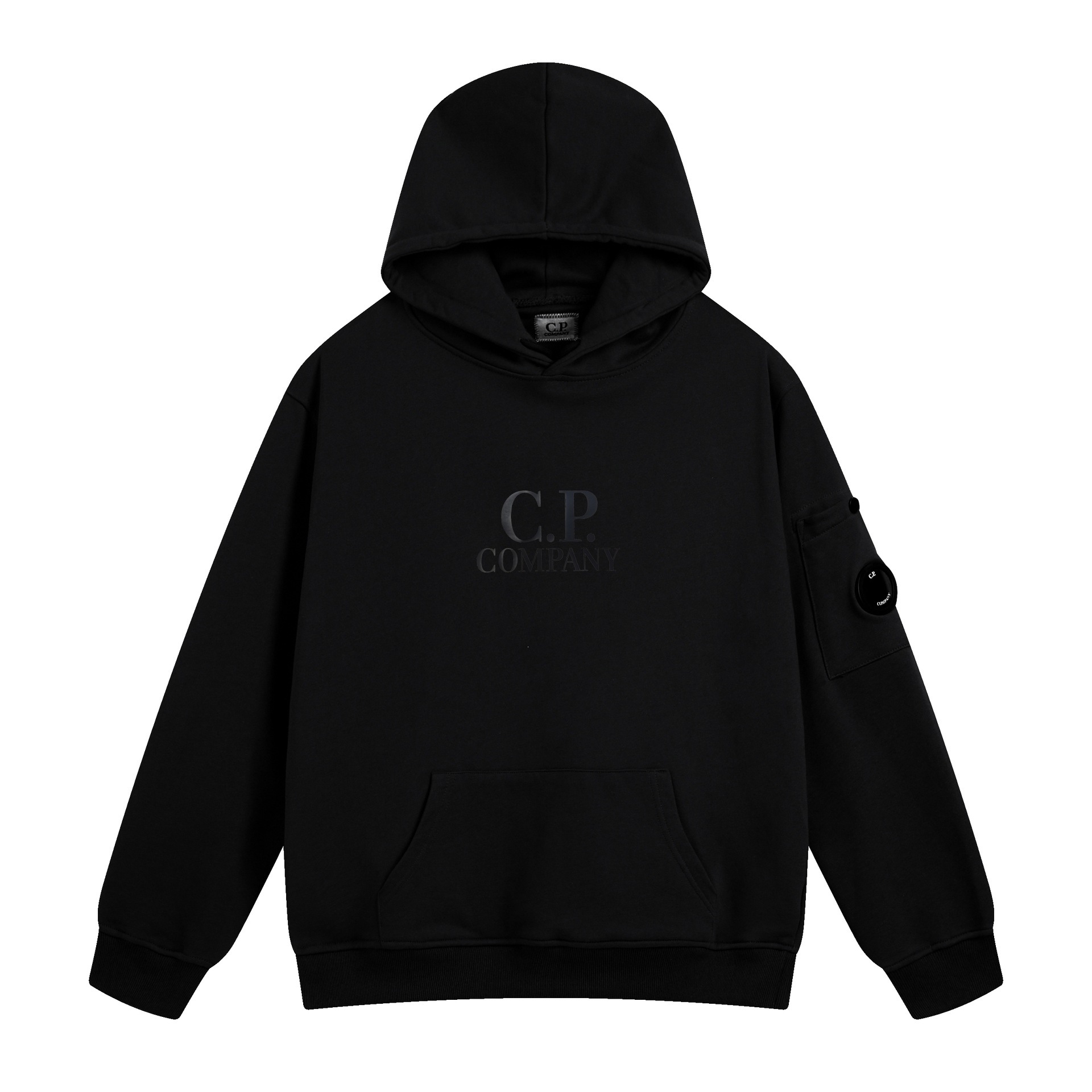 European and American C.P. Lens Badge Functional Hooded Sweatshirt