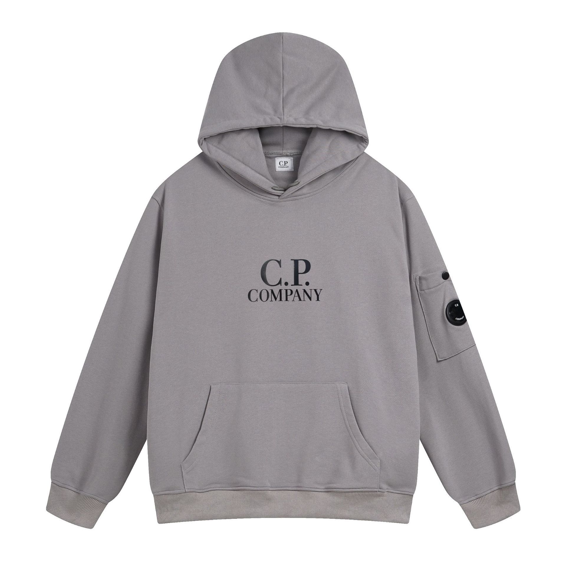 European and American C.P. Lens Badge Functional Hooded Sweatshirt
