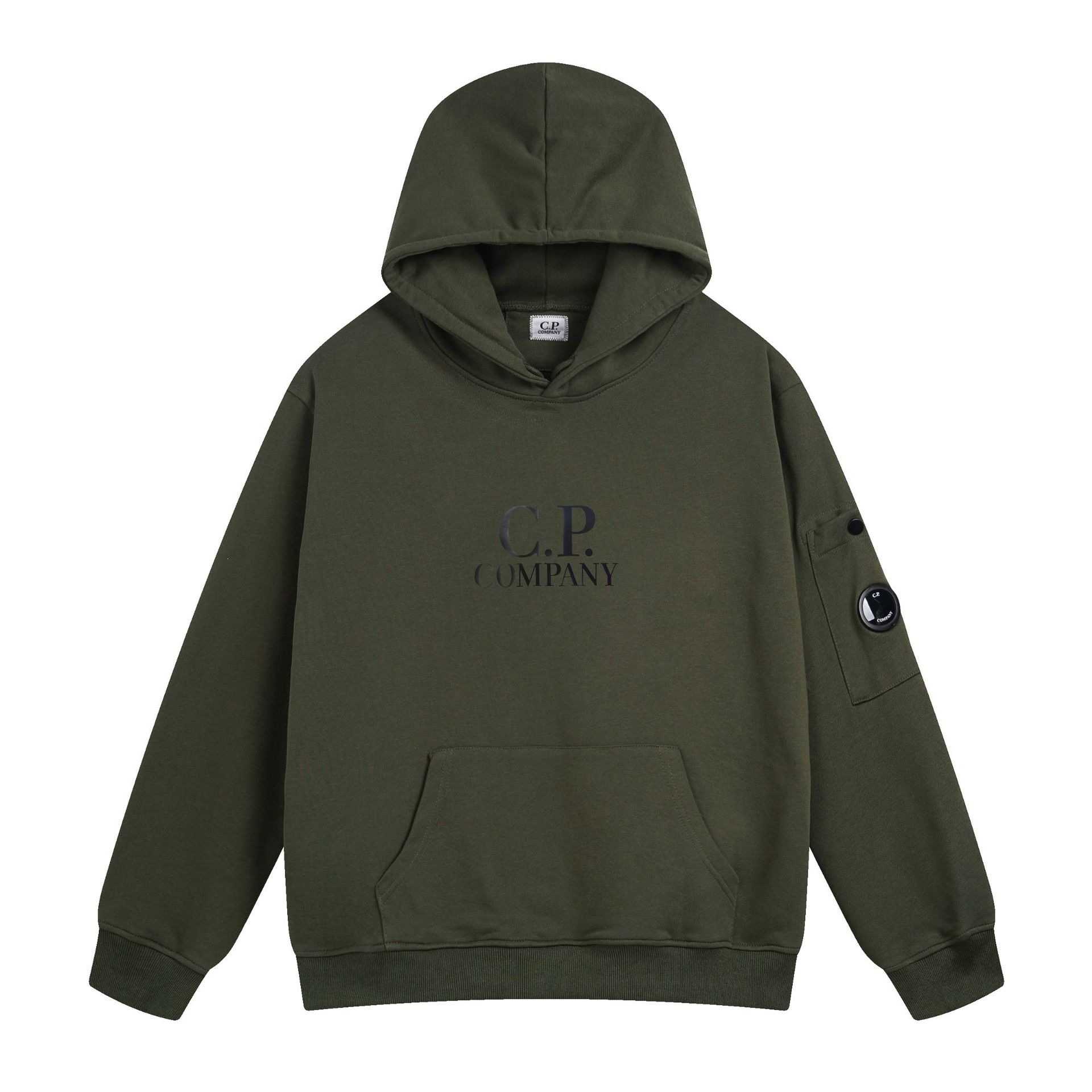 European and American C.P. Lens Badge Functional Hooded Sweatshirt