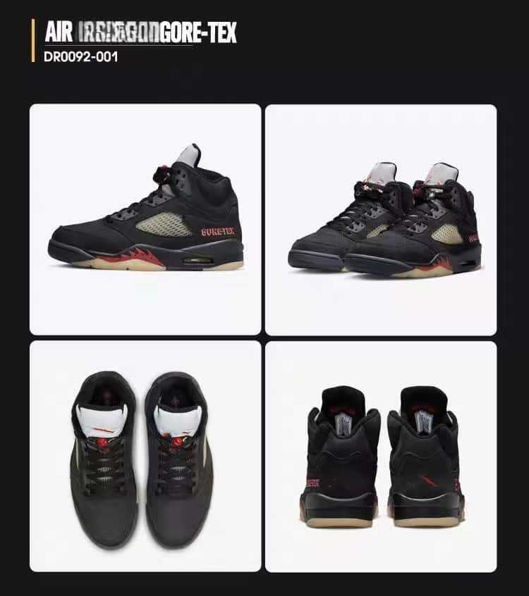 Shoes Aj5 High-Top Basketball Shoes Black Silver Rukawa Kaede Psg detail image