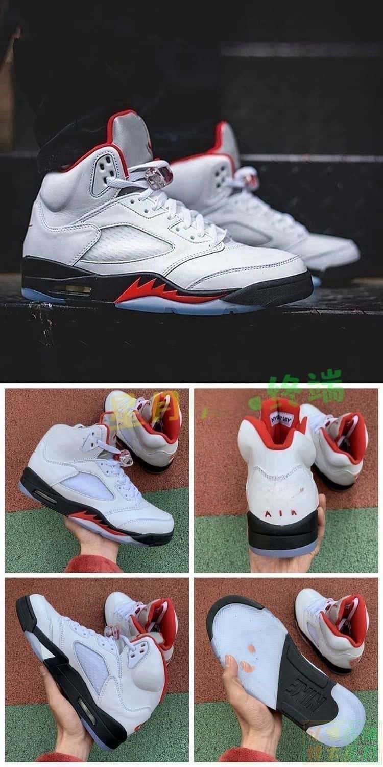 Shoes Aj5 High-Top Basketball Shoes Black Silver Rukawa Kaede Psg detail image