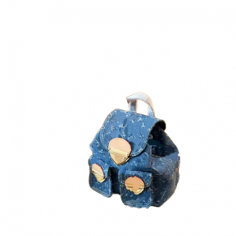 European and American Retro Denim Backpack, Fashionable Versatile
