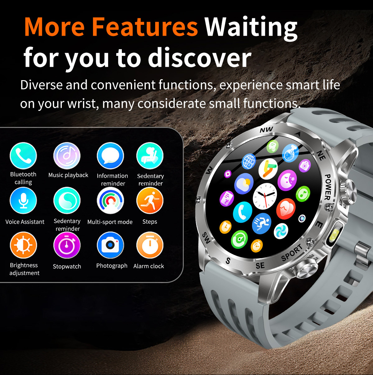 New Model Ak92 Smart Watch, Multi-Functional Bluetooth Call, Heart detail image