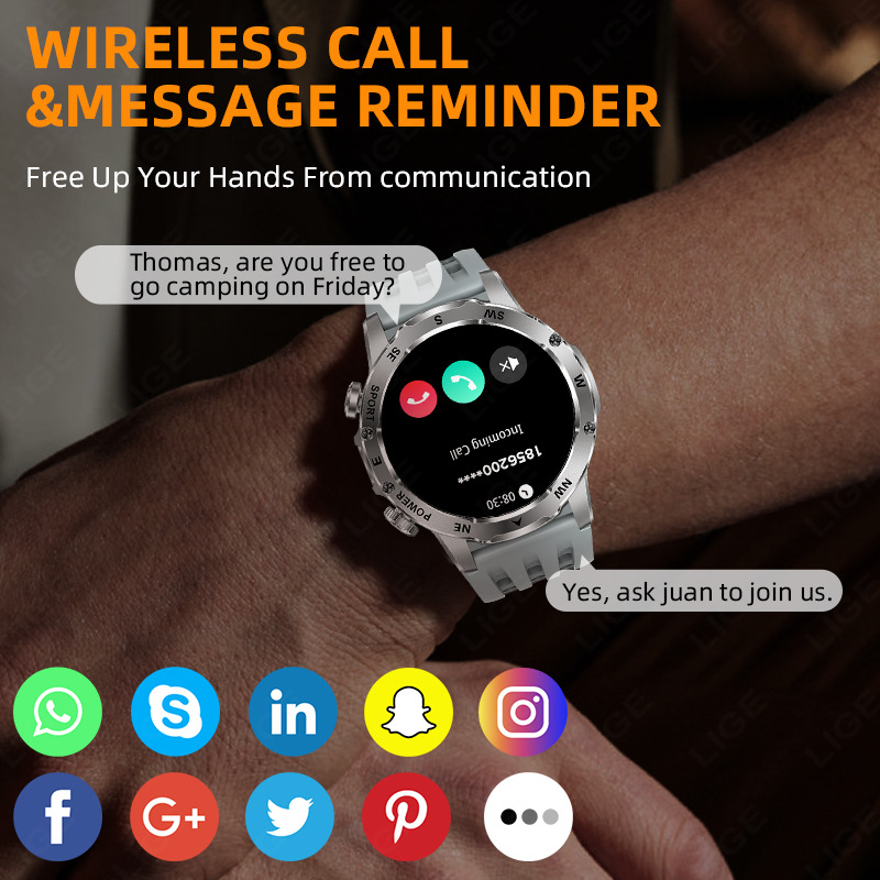 New Model Ak92 Smart Watch, Multi-Functional Bluetooth Call, Heart