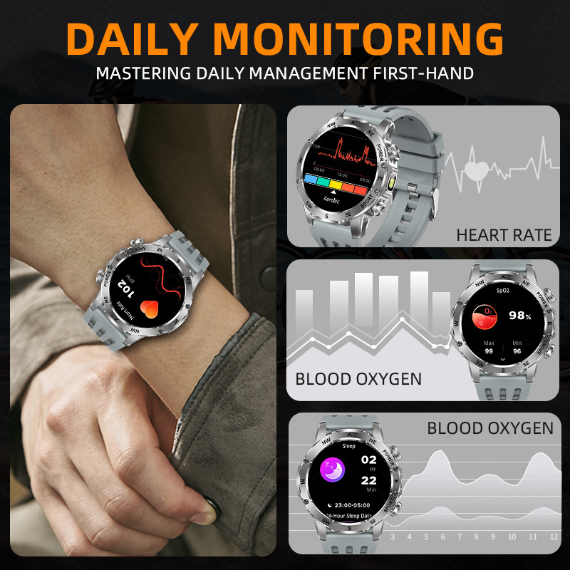 New Model Ak92 Smart Watch, Multi-Functional Bluetooth Call, Heart