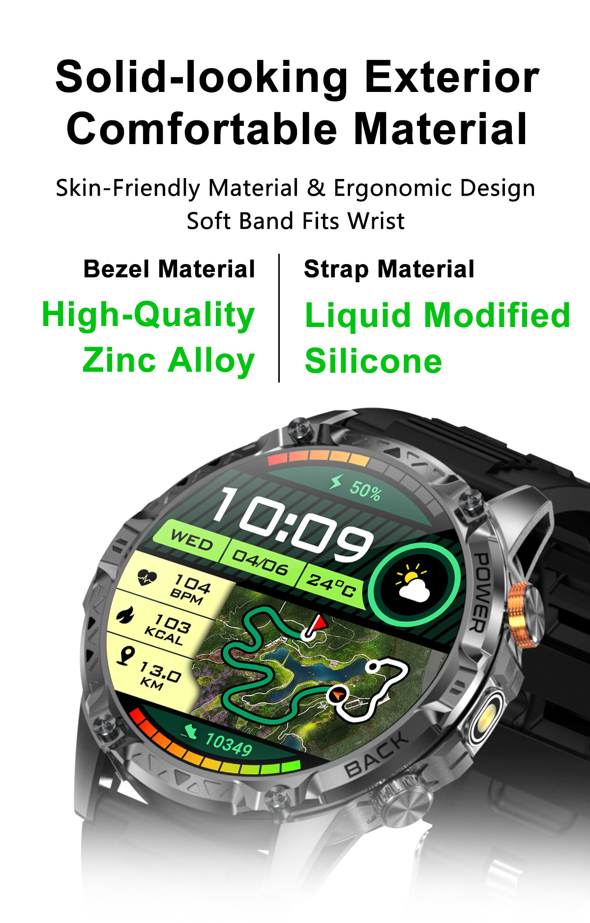 New Model Yk16 Smart Watch with Bluetooth Calling, Heart Rate detail image