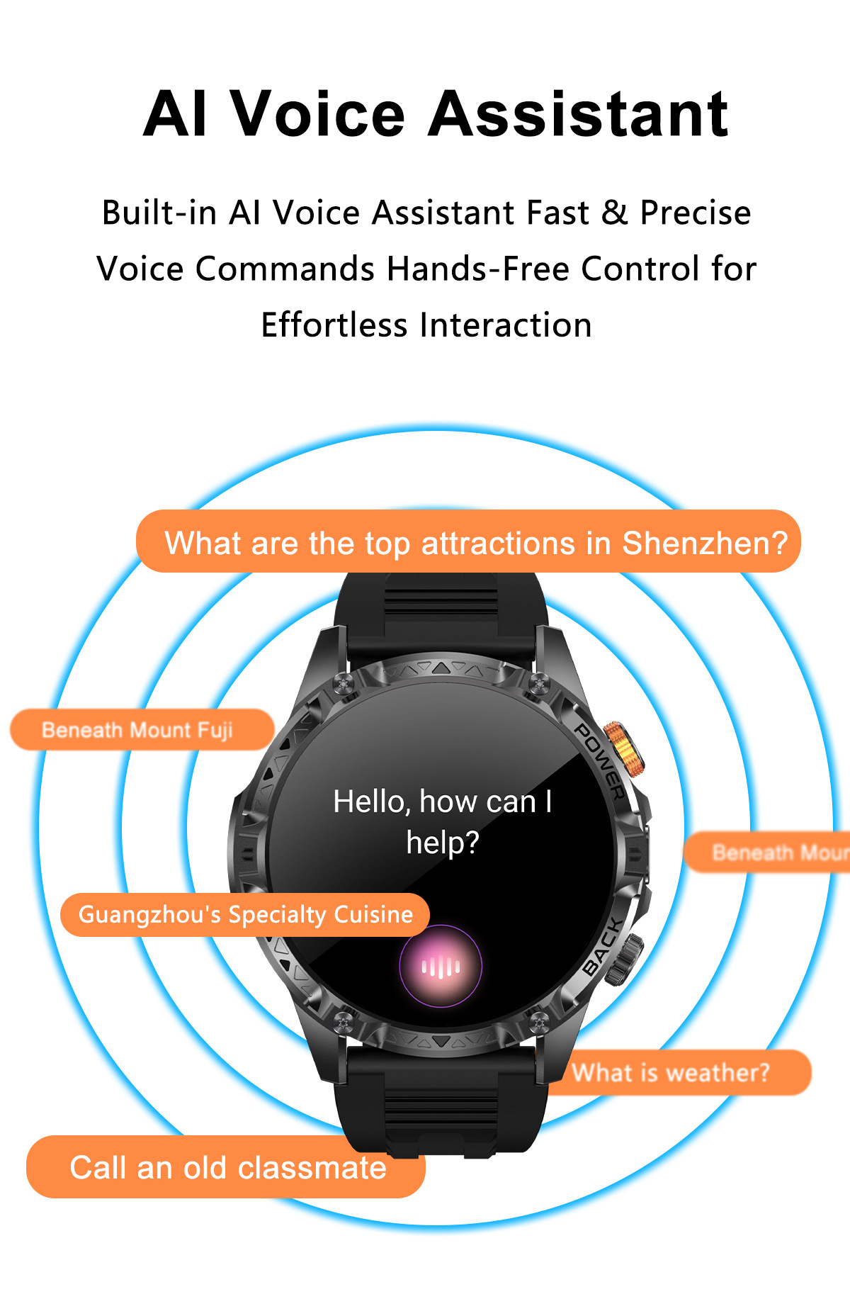New Model Yk16 Smart Watch with Bluetooth Calling, Heart Rate detail image