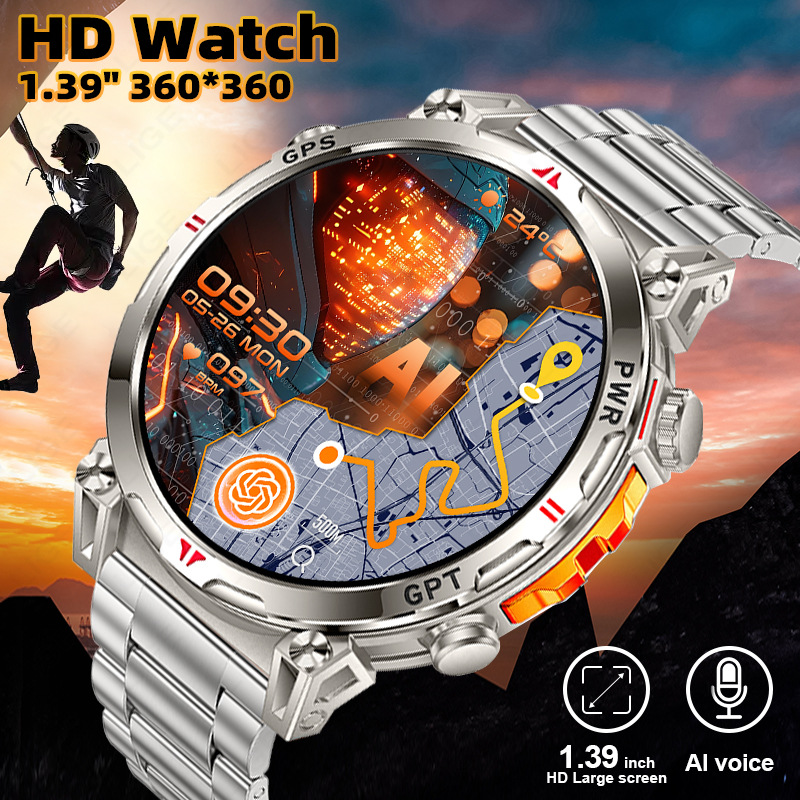 New Model Kc93 Large-Screen Round Smart Watch for Outdoor Sports