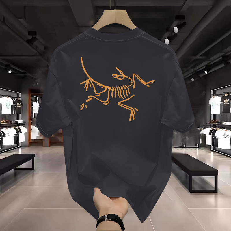 2025 New Summer Style Niaojia Short-Sleeved T-Shirt Men's Combed American Heavy Half-Sleeved Couple Loose Top detail image