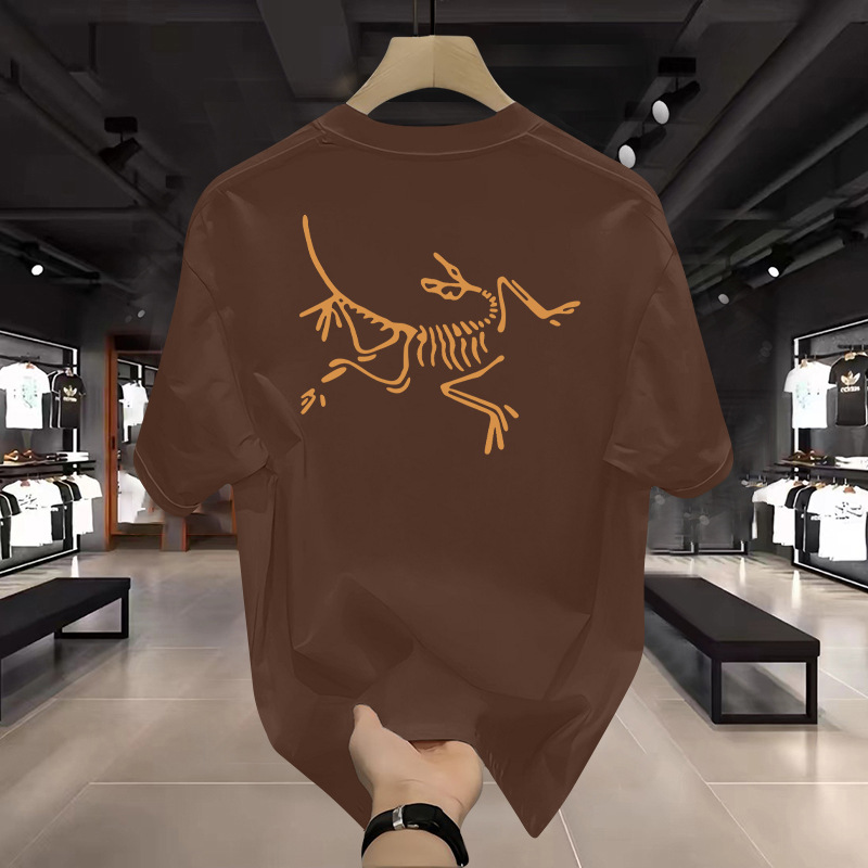 2025 New Summer Style Niaojia Short-Sleeved T-Shirt Men's Combed American Heavy Half-Sleeved Couple Loose Top detail image