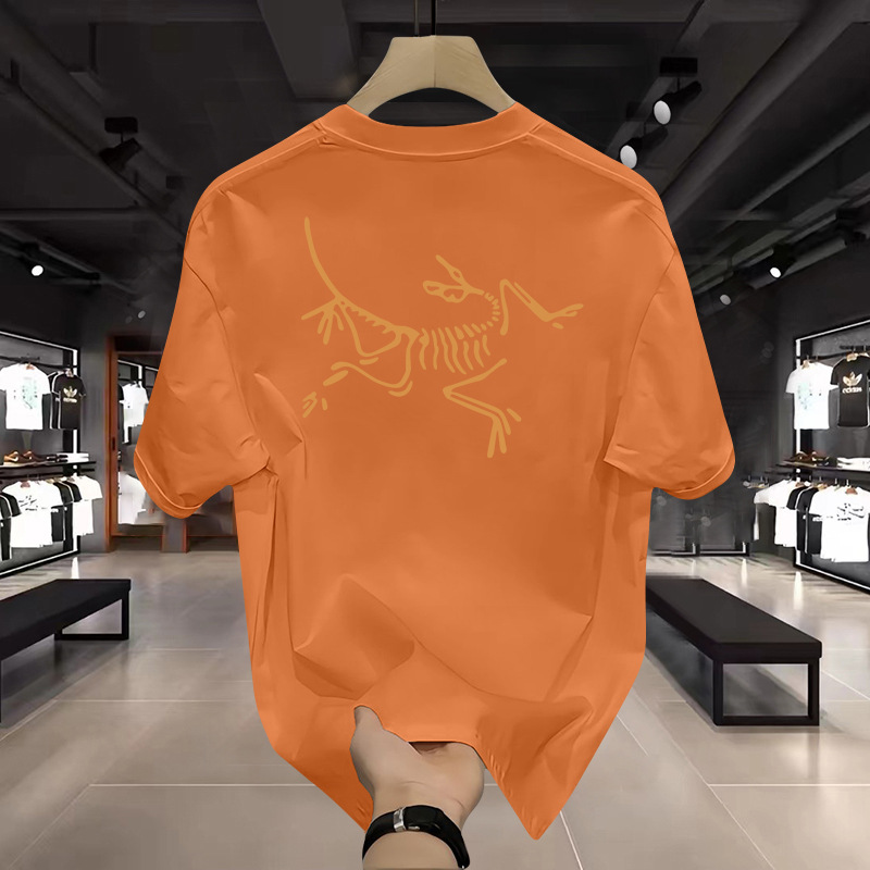 2025 New Summer Style Niaojia Short-Sleeved T-Shirt Men's Combed American Heavy Half-Sleeved Couple Loose Top detail image