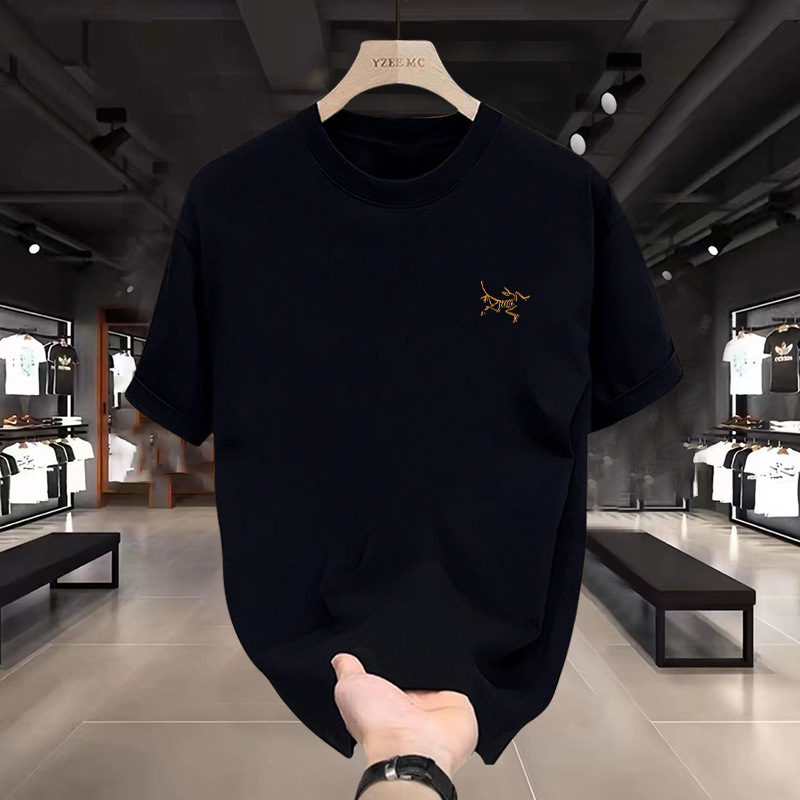 2025 New Summer Style Niaojia Short-Sleeved T-Shirt Men's Combed American Heavy Half-Sleeved Couple Loose Top