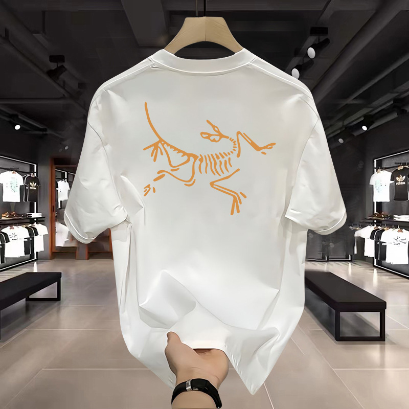2025 New Summer Style Niaojia Short-Sleeved T-Shirt Men's Combed American Heavy Half-Sleeved Couple Loose Top