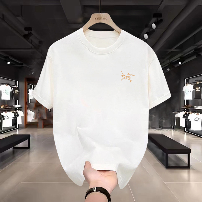 2025 New Summer Style Niaojia Short-Sleeved T-Shirt Men's Combed American Heavy Half-Sleeved Couple Loose Top