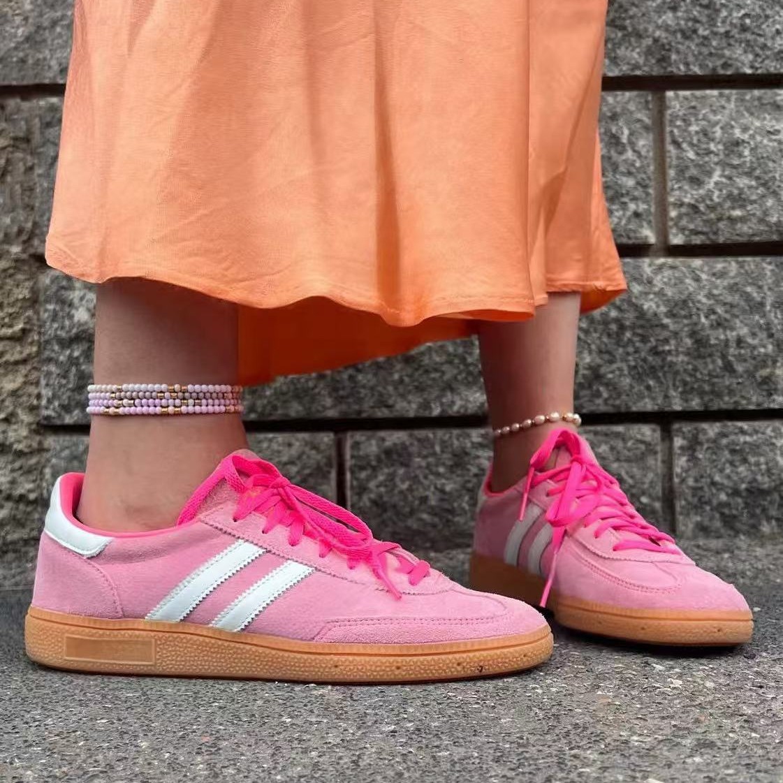 New 3Rd Generation Handball Spz Fashionable and Comfortable Men's and Women's Sneakers Casual Shoes Pink 36-45