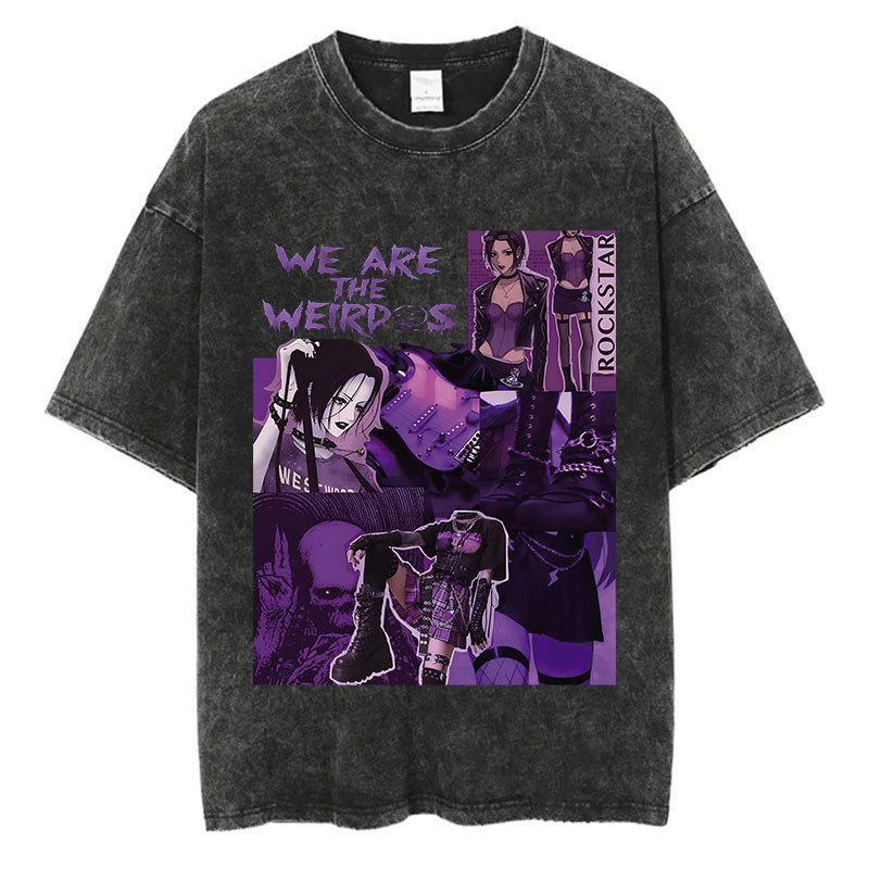 Foreign Trade Japanese Nana Independent Osaki Anime New Retro T-Shirt 2025 Harajuku Print Washed