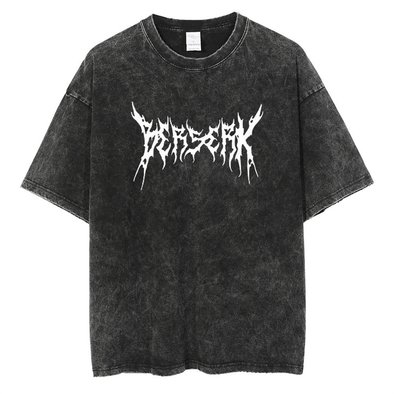 Harajuku Anime Print t Shirt Men Streetwear Vintage Black Ts