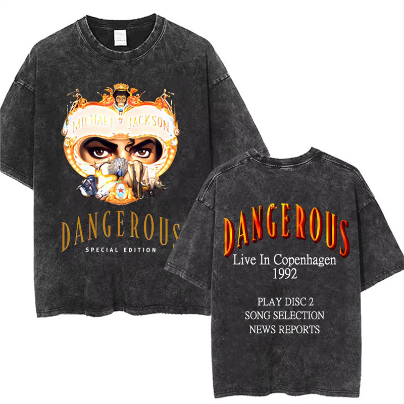 Dangerousvintagejacksonttourshirtwashedworldmichael