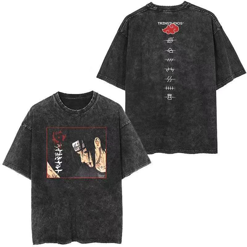 Foreign Trade Independent Women's New Version Harajuku T-Shirt 2025 Printed Loose Retro Men's Japanese Washed