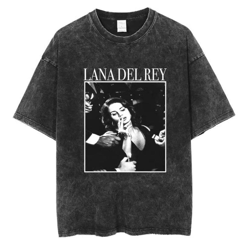 90S Singer Lana Del Rey Washed T-Shirt Harajuku Men s Retro