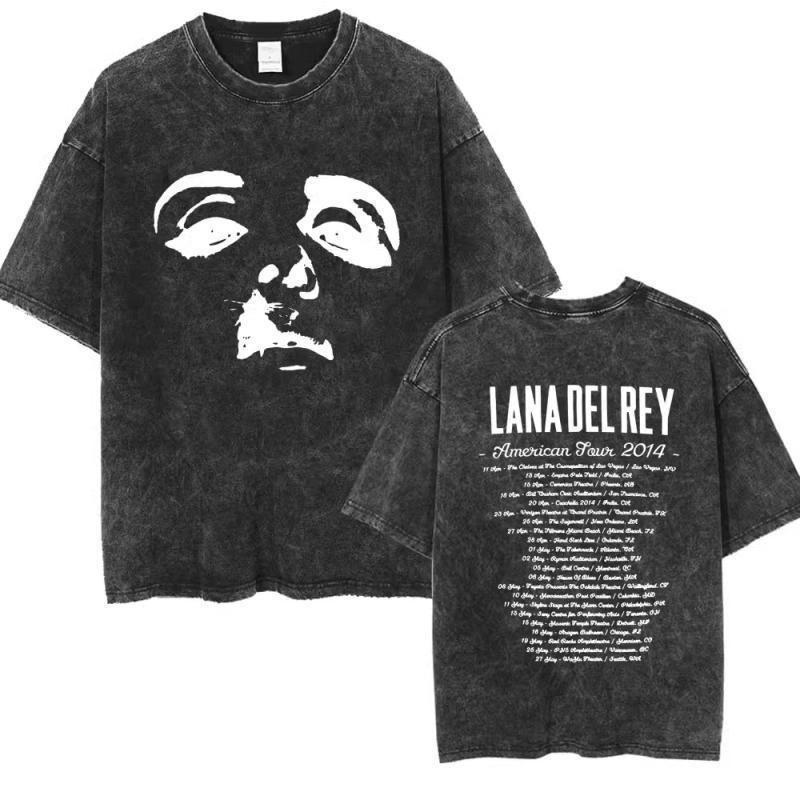 90S Singer Lana Del Rey Washed T-Shirt Harajuku Men s Retro