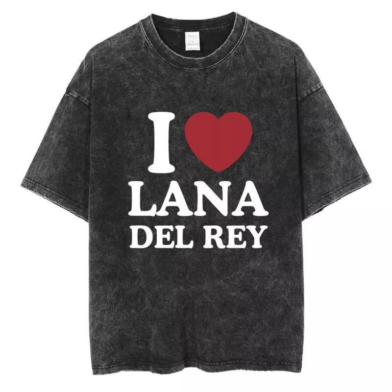 90S Singer Lana Del Rey Washed T-Shirt Harajuku Men s Retro