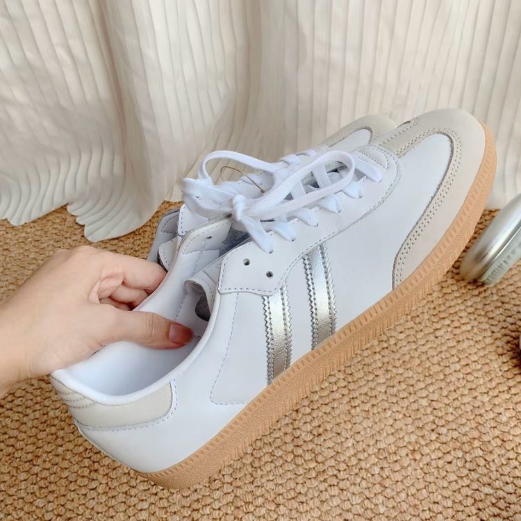 New Sam Og "White Sier Metallic" Comfortable and Versatile Thin-Soled Casual Sneakers