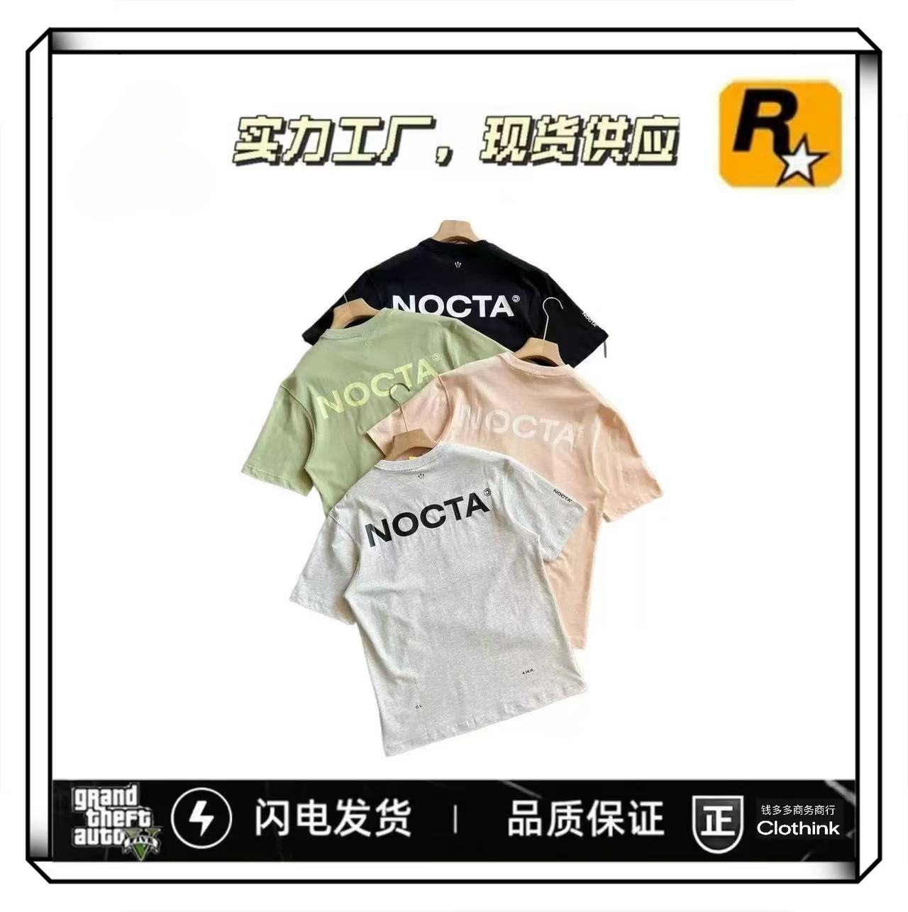 Nocta Joint Summer New Letter Print Casual Loose Short-Sleeved Round detail image